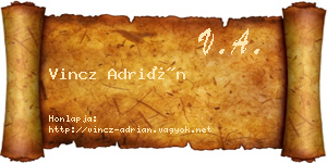 Vincz Adrián névjegykártya